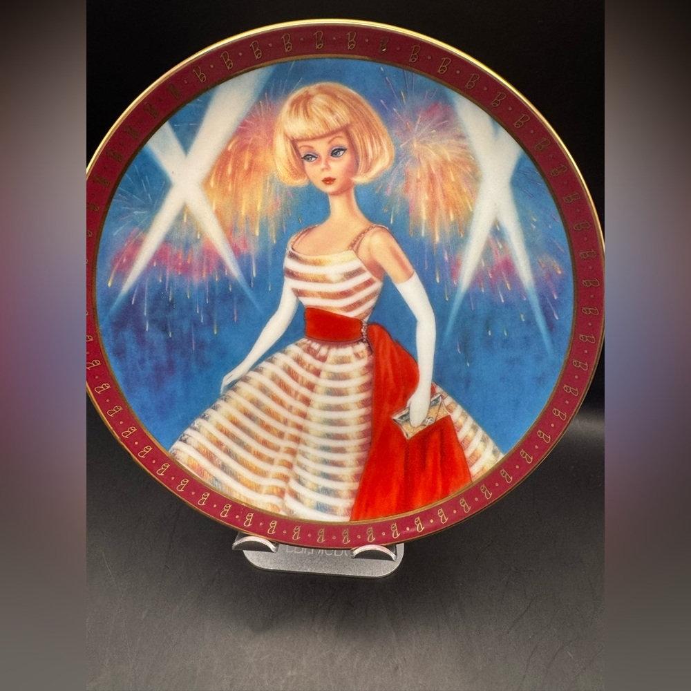 Barbie Holiday Dance  Porcelain 1990 Collector Plate Morton Danbury Mint  #G7860